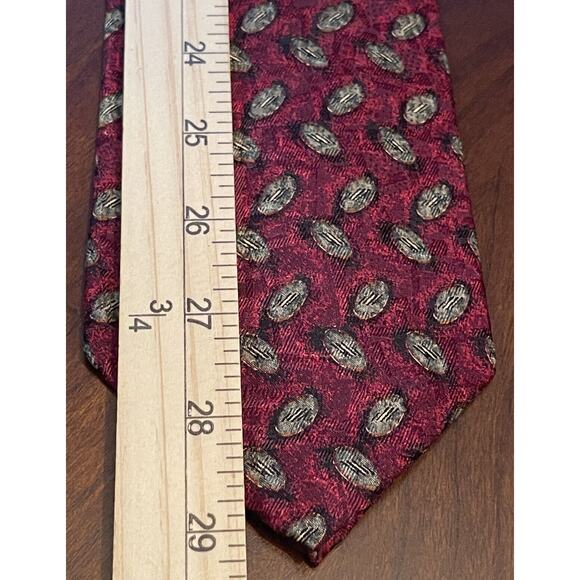 J. Z Richards Red Black Green Hand Made 100% Silk Men’s Neck Tie Made In USA - Picture 5 of 10
